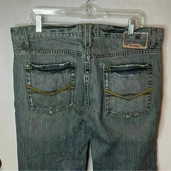 Plugg Distressed Denim Jeans Mens 36x30 Blue Y2K Skater Straight Leg - Picture 6 of 10